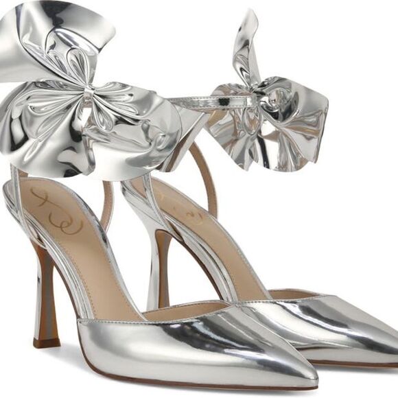 Sam Edleman Halie Pointed Toe Pump Soft Silver 9 NWT IN BOX - Picture 1 of 14